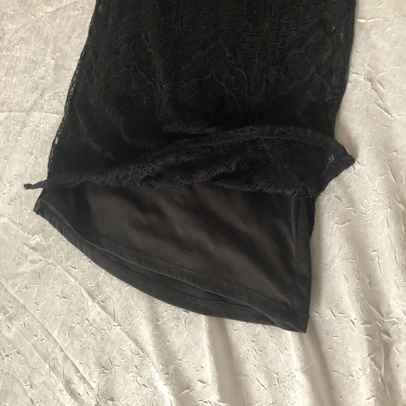 Divided by H&M Black Lace Sheer Bodycon Party Quarter Sleeve Mini Dress (Size M) - Picture 13 of 16